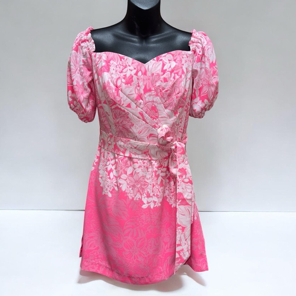 Lilly Pulitzer Winola Off The Shoulder Romper Roxie Pink Shadow Dancer Romper 4